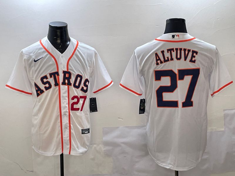 Men Houston Astros #27 Altuve White Game 2025 Nike MLB Jersey style 4->houston astros->MLB Jersey